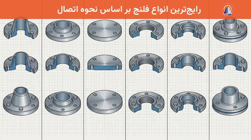 رایجترین انواع فلنج بر اساس نحوه اتصال