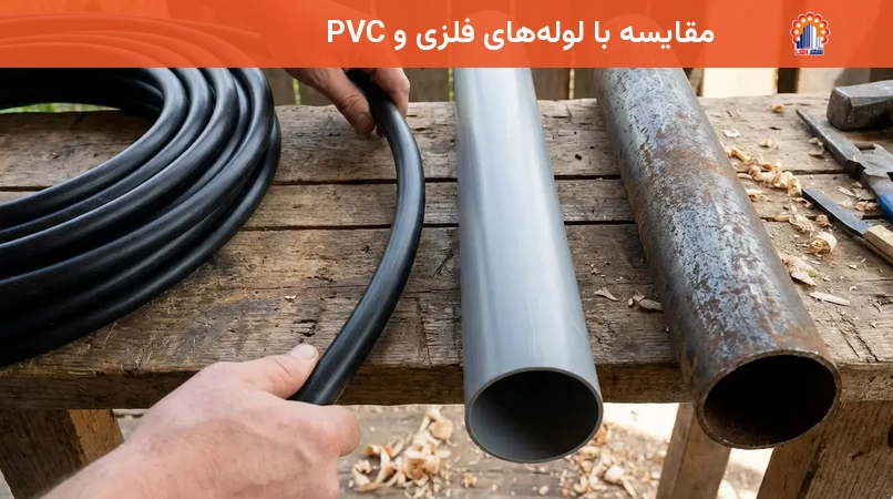مقایسه با لوله‌های فلزی و PVC