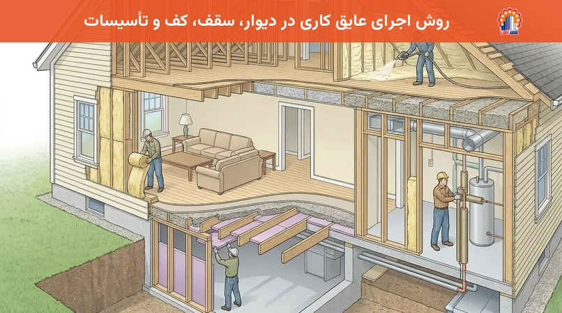 روش اجرای عایق کاری در دیوار، سقف، کف و تأسیسات