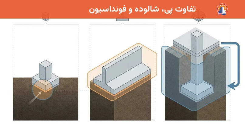 تفاوت پی، شالوده و فونداسیون