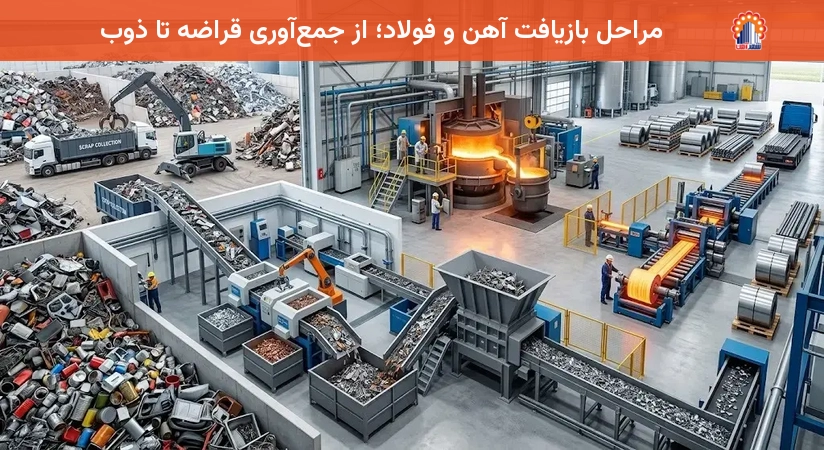 مراحل بازیافت آهن و فولاد؛ از جمع‌آوری قراضه تا ذوب