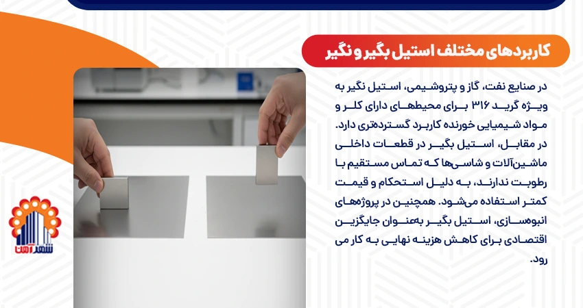 کاربردهای مختلف استیل بگیر و نگیر