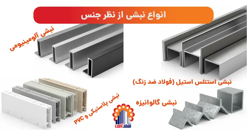 انواع نبشی از نظر جنس