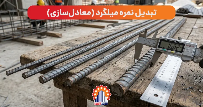 تبدیل نمره میلگرد (معادل‌سازی)