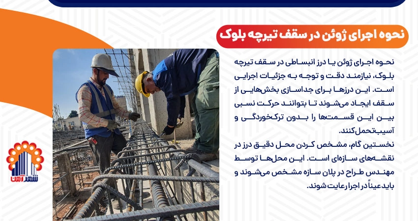 نحوه اجرای ژوئن در سقف تیرچه بلوک