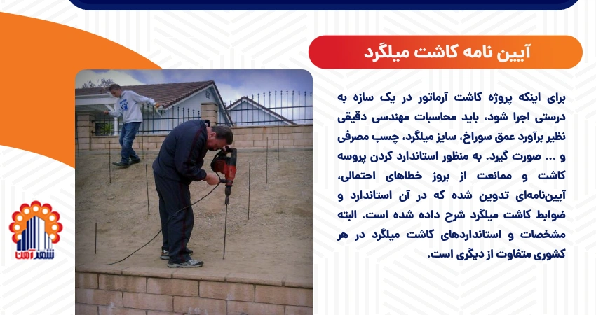 آیین نامه کاشت میلگرد