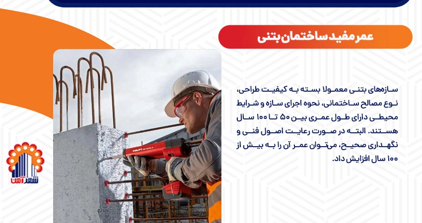 عمر مفید ساختمان بتنی