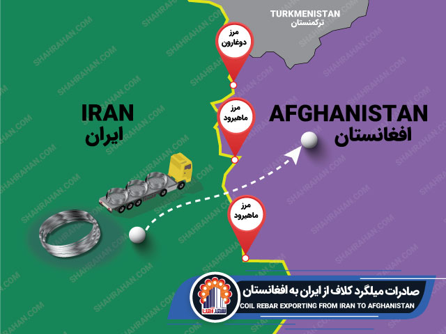 صادرات میلگرد کلاف به افغانستان