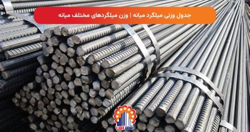 جدول وزنی میلگرد میانه | وزن میلگردهای مختلف میانه