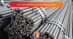 جدول وزنی میلگرد میانه | وزن میلگردهای مختلف میانه